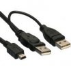 Kab USB2.0 - 2 x USB Y - mini USB 5p papa 93587