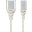 Gembird 2m USB2.0 Type-A (male) - USB type-C (male) kábel, ezüst/fehér
