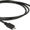 Delock 1m USB-A male 90 fokos - USB micro-B kábel, fekete