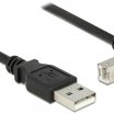 Delock 2m USB 2.0 Typ-A - USB 2.0 Typ-B L alakú kábel, fekete