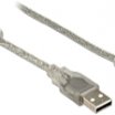 Delock 3m USB2.0 A-B 90 fok kábel, transparent