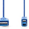 Nedis 2m USB3.0 A Male - B Male kábel, kék