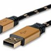 Roline 1,8m USB2.0 A-microB M M kábel, fekete, harisnyázott