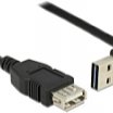 Delock 2m USB2.0 A-A hosszabitó P-M L alakú kábel, fekete