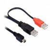 Kábel USB2.0 - 2 x USB Y - mini USB 5p 82447