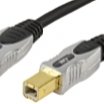 HQ 2,5m USB2.0 A-B M-M kábel, fekete