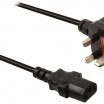 Valueline 2m 220V-os UK (Angol) - IEC320-C13 kábel, fekete