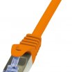 Logilink 0,25m CAT6 10G SFTP árnyékolt Patch kábel, narancssárga
