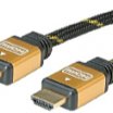 Roline Gold 2m HDMI - HDMI with Ethernet A-A kábel, fekete, harisnyázott