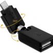 Delock USB A Female-USB micro-B Male fekete forgatható adapter