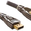 Delock Premium 2m Displayport male - Displayport male kábel, antracit fonott