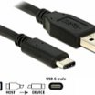 Delock USB 3.1 Gen 2 Typ-A - USB USB 3.1 Type-C kábek, fekete