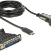 Delock 1,8m USB3.1 Type C - Soros DB9 RS-232 + DB25 adapter