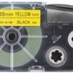 Casio XR-18YW1 18mm sárga-fekete feliratozó szalag