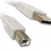 Wiretek 5m USB A-B kábel, szürke