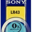 Sony LR43NB1A LR43 1,5V 80mAh gombelem, bliszterben
