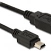 Delock 0,7m USB A-miniB kábel, fekete