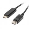 Lanberg 3m DisplayPort - HDMI (apa -apa) kábel, fekete