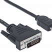 Manhattan 1m HDMI 19-pin male to DVI-D 24+1 male kábel, fekete
